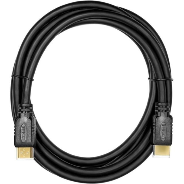 Rocstor Premium High Speed HDMI Cable with Ethernet. - For Digital Video, Monitor, TV, & Projectors with Audio HDMI (M/M) 10ft - 1 x HDMI Male Digital Audio/Video - 1 x HDMI Male Digital Audio/Video - Black (Min Order Qty 7) MPN:Y10C108-B1