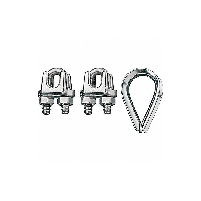 Wire Rope Clip and Thimble Kit 3/32 In MPN:ID003404-02