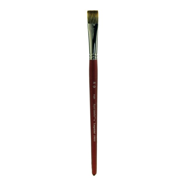 Royal & Langnickel Sabletek Short-Handle Paint Brush, L95010, Size 20, Bright Bristle, Dark Brown (Min Order Qty 5) MPN:L95010-20