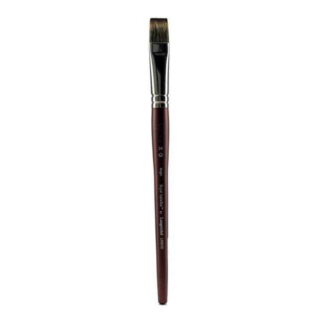 Royal & Langnickel Sabletek Short-Handle Paint Brush, L95010, Size 24, Bright Bristle, Dark Brown (Min Order Qty 5) MPN:L95010-24