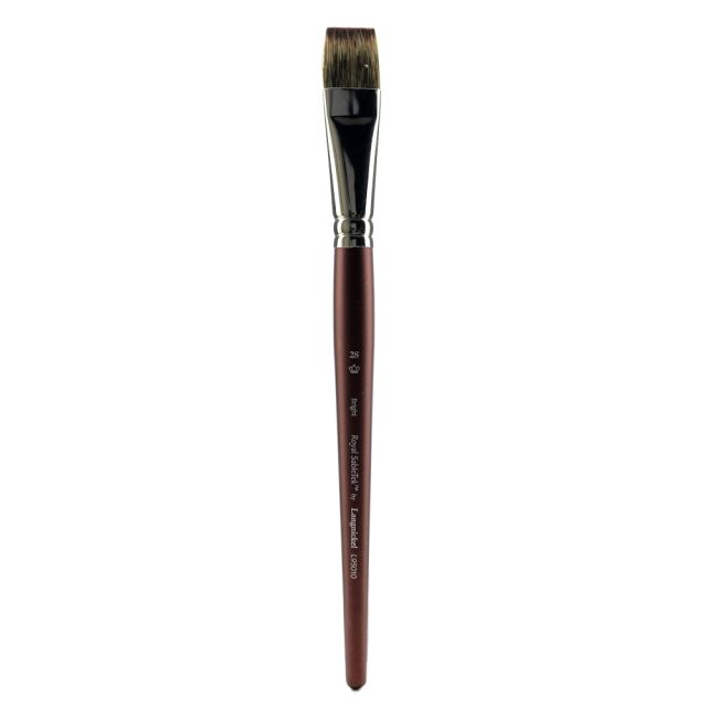 Royal & Langnickel Sabletek Short-Handle Paint Brush, L95010, Size 28, Bright Bristle, Sable Hair, Dark Brown (Min Order Qty 4) MPN:L95010-28