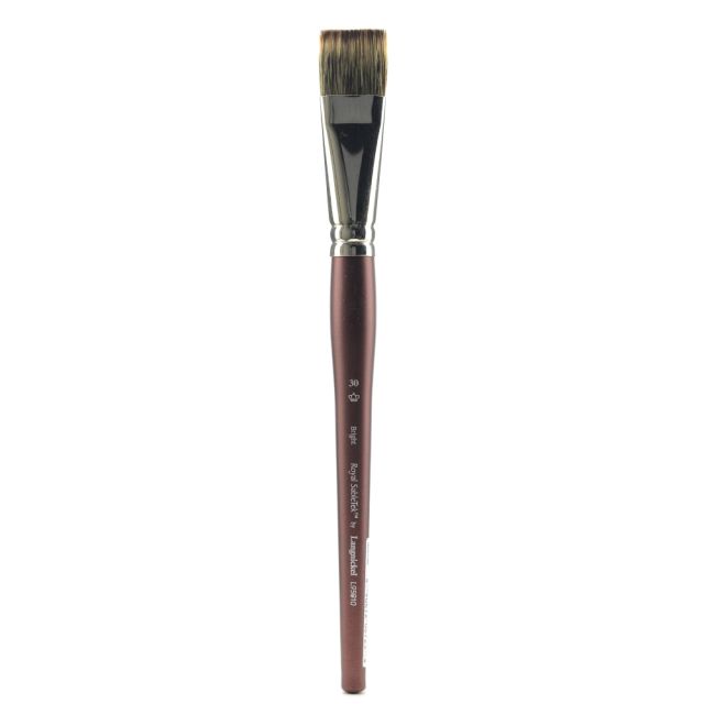 Royal & Langnickel Sabletek Short-Handle Paint Brush, L95010, Size 30, Bright Bristle, Dark Brown (Min Order Qty 4) MPN:L95010-30