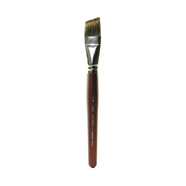 Royal & Langnickel Sabletek Short-Handle Paint Brush, L95060, 1in, Angular Bristle, Dark Brown (Min Order Qty 3) MPN:L95060-1