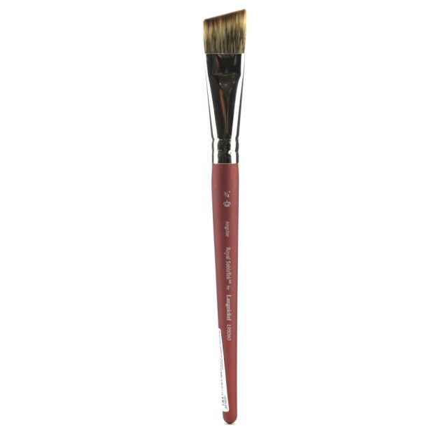 Royal & Langnickel Short-Handle Paint Brush L95060, 3/4in, Angular Bristle, Sable Hair, L95060-3/4