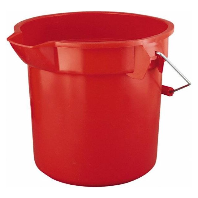 Buckets & Pails, Capacity: 14.00qt , Bucket Material: Plastic , Style: Single Pail with Pour Spout , Shape: Round , Color: Red  MPN:RCP2614RED