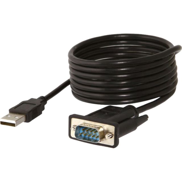 Sabrent USB 2.0 to Serial (9-Pin) DB-9 RS-232 Adapter Cable 6ft Cable (FTDI Chipset) - 6 ft - First End: 1 x USB 2.0 Type A - Male - Second End: 1 x 9-pin DB-9 RS-232 Serial - Male - Black (Min Order Qty 4) MPN:CB-FTDI