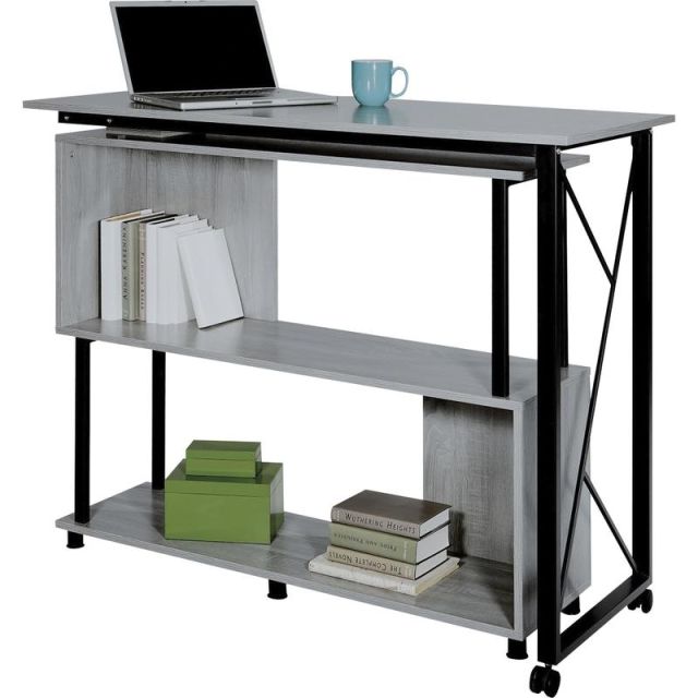 Safco Mood Rotating Worksurface Standing Desk - Box 1 of 2 - For - Table TopRectangle Top x 53.25in Table Top Width x 21.75in Table Top Depth - 42.25in Height - Assembly Required - Laminated, Gray - Powder Coated Steel - 1 Each MPN:1904GRKDA