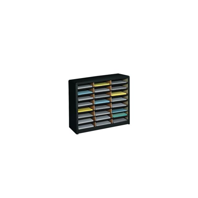 Safco Value Sorter Steel Corrugated Literature Organizer, 24 Compartments, Black MPN:7111BL