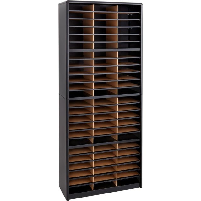 Safco Value Sorter Steel Corrugated Literature Organizer, 72 Compartments, Black MPN:7131BL