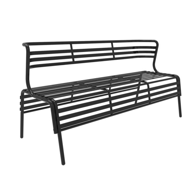 Safco CoGo Indoor/Outdoor Bench With Back, Black MPN:4368BL