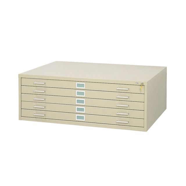 Safco 5-Drawer Steel Flat File, 53-3/8inW x 41-3/8inD, Tropic Sand MPN:4998TSR