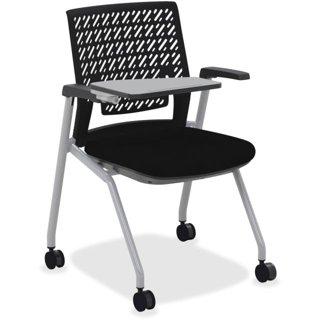 Mayline Thesis Flex Back Stackable Chair With Tablet Surface, Black/Gray, Set Of 2 MPN:KTX3SBBLK