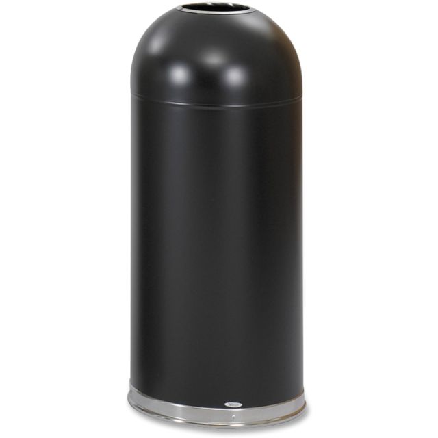 Safco Open Top Dome Receptacles, 15 Gallons, Black MPN:9639BL
