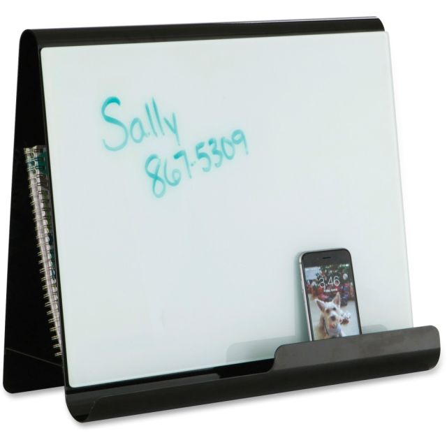 Safco Wave Desktop Non-Magnetic Dry-Erase Whiteboard Holder, 17in x 14 12/16in, Steel Frame With Black Finish MPN:3220BL
