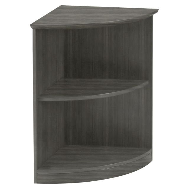 Mayline Medina 30inH 2-Shelf Open 1/4-Round Bookcase, Gray Steel MPN:MVBQ2LGS