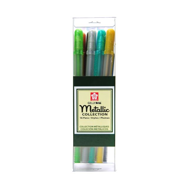 Sakura Gelly Roll Metallic Pens, Cube Collection, Assorted Colors, Set Of 16 Pens (Min Order Qty 2) MPN:57369