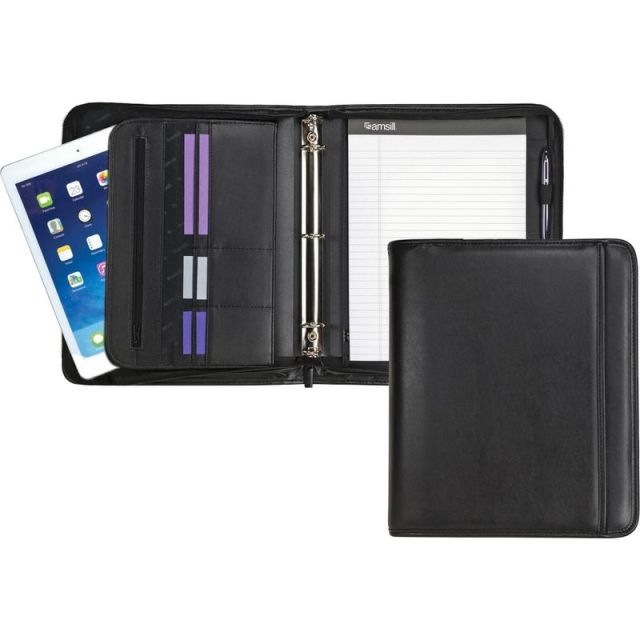 Samsill Professional 1in Zipper Binder - Case for tablet - vinyl - black MPN:15650