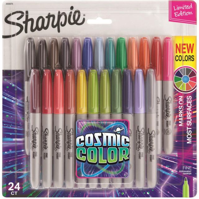 Sharpie Cosmic Color Permanent Markers, Fine Point, Assorted Colors, Set Of 24 Markers (Min Order Qty 2) MPN:2033573