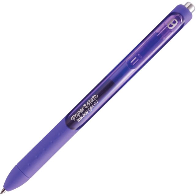 Paper Mate InkJoy Gel Pens, Pack Of 12, Medium Point, 0.7 mm, Purple Barrel, Purple Ink (Min Order Qty 3) MPN:1953511