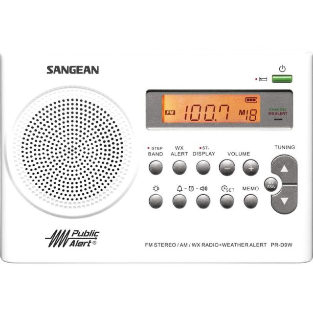 Sangean PR-D9W Radio Tuner - LCD Display - Headphone - 4 x AA MPN:PR-D9W