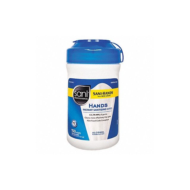 Sanitizer Wipes Canister 6 x 6-3/4 PK12 MPN:P43572