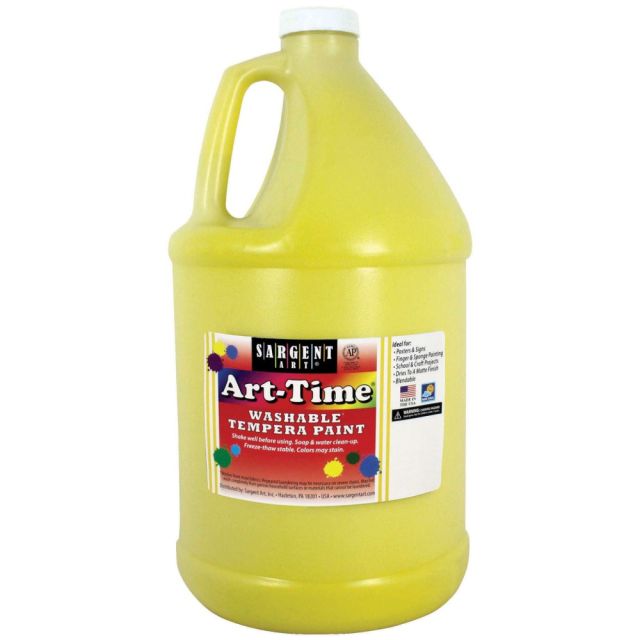 Sargent Art Art-Time Washable Tempera Paint, 1 Gallon, Yellow (Min Order Qty 2) MPN:SAR173602