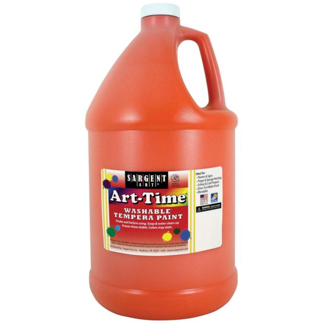 Sargent Art Art-Time Washable Tempera Paint, 1 Gallon, Orange (Min Order Qty 3) MPN:SAR173614