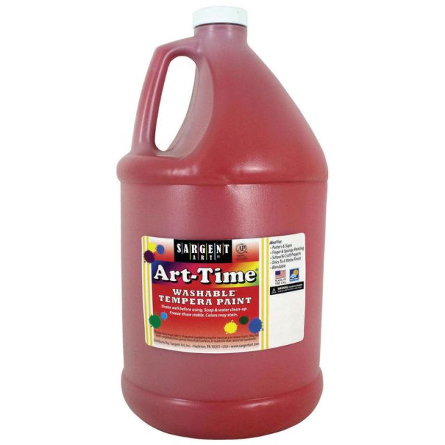 Sargent Art Art-Time Washable Tempera Paint, 1 Gallon, Red (Min Order Qty 2) MPN:SAR173620