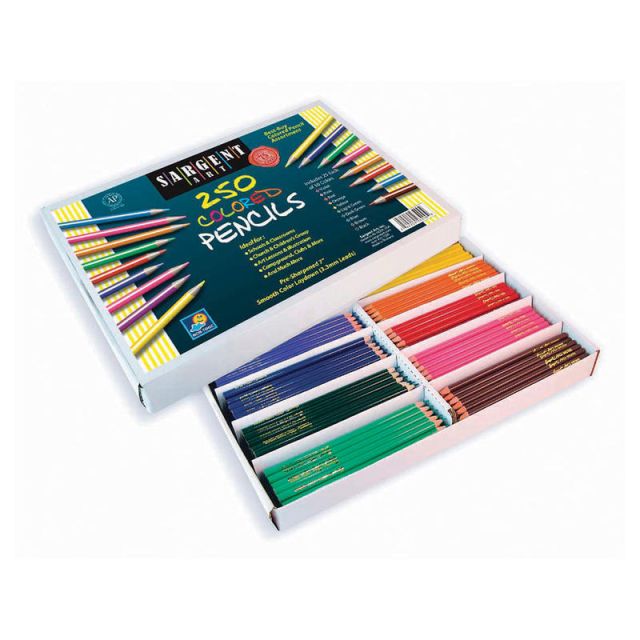 Sargent Art Pre-Sharpened Color Art Pencils, Assorted Colors, Box Of 250 22-7200 Pens & Pencils