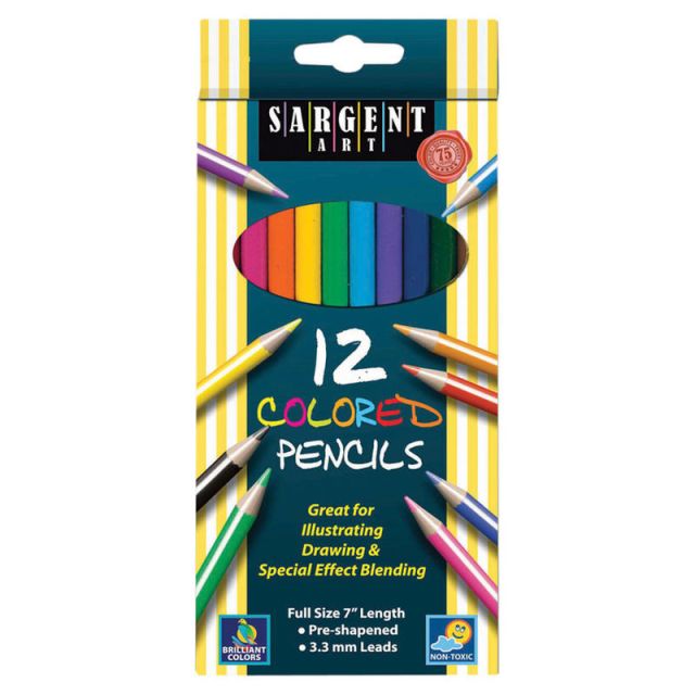 Sargent Art Color Pencils, Assorted Colors, Box Of 12 (Min Order Qty 47) MPN:22-7212