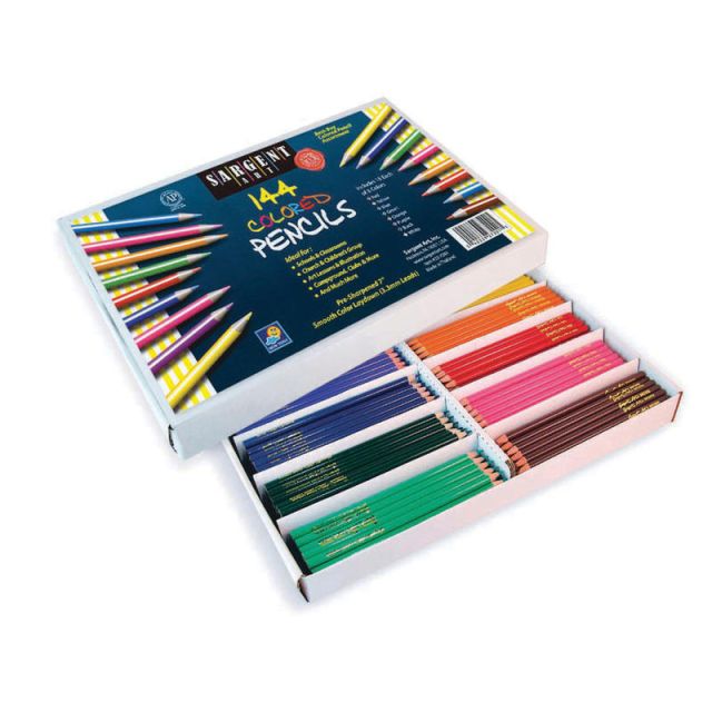 Sargent Art Colored Pencils, 3.3 mm, Assorted Colors, Pack Of 144 Pencils MPN:SAR227201