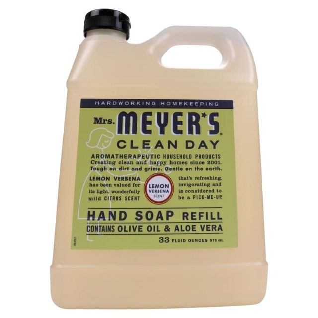 Mrs. Meyers Clean Day Liquid Hand Soap, Lemon Scent, 33 Oz, Carton Of 6 Bottles MPN:651327