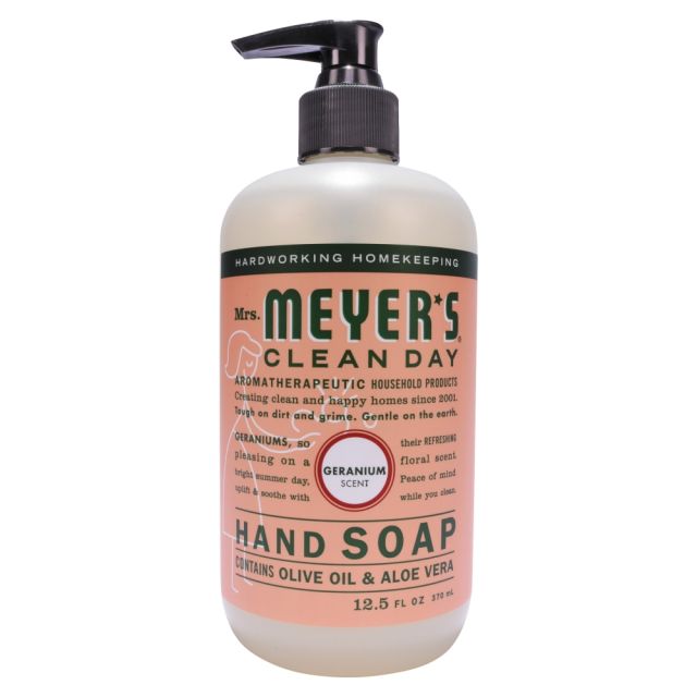 Mrs. Meyers Clean Day Liquid Hand Soap, Geranium Scent, 12.5 Oz, Carton Of 6 Bottles (Min Order Qty 2) MPN:651332