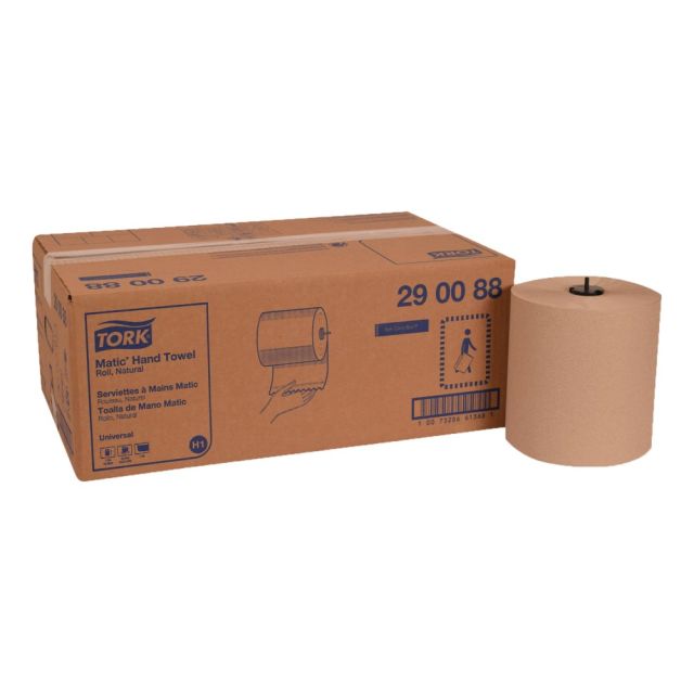 Tork Matic 1-Ply Hardwound Paper Towels, Natural, 884 Sheets Per Roll, Pack Of 6 Rolls MPN:290088