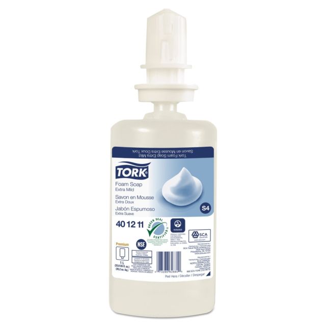 Tork Premium Extra Mild Foam Hand Soap, Unscented, 33.8 Oz, Carton Of 6 Boxes MPN:401211