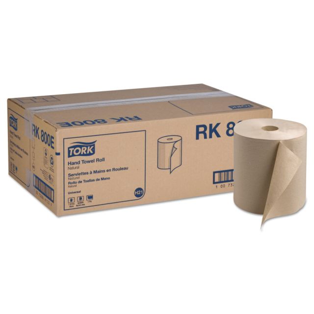 Tork Universal 1-Ply Hardwound Paper Towels, Natural, 800ft Per Roll, Pack Of 6 Rolls MPN:RK800E