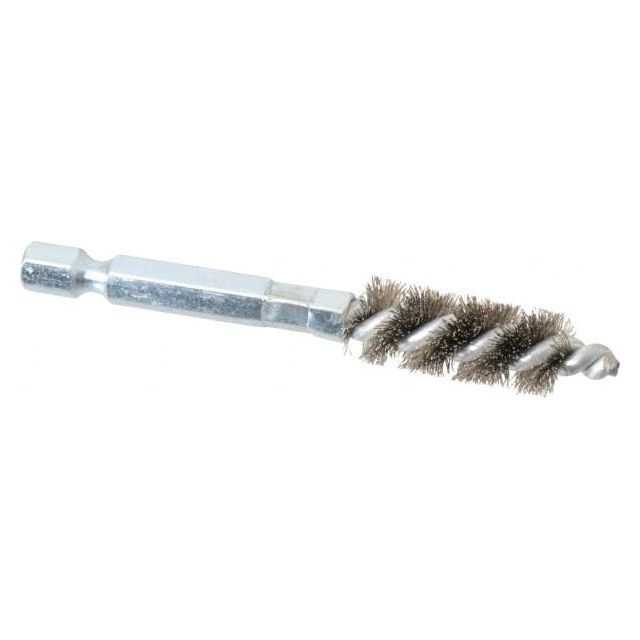 1/4 Inch Inside Diameter, 7/16 Inch Actual Brush Diameter, Carbon Steel, Power Fitting and Cleaning Brush MPN:09544-12