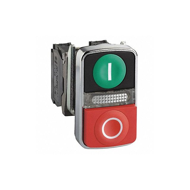 Illum Push Button 22mm 1NO/1NC Green/Red MPN:XB4BW73731G5