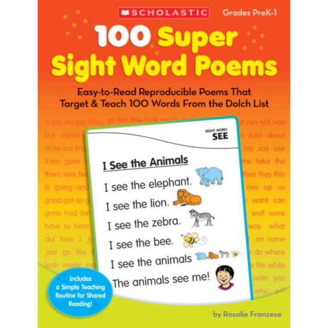 Scholastic 100 Super Sight Word Poems (Min Order Qty 4) MPN:9780545238304
