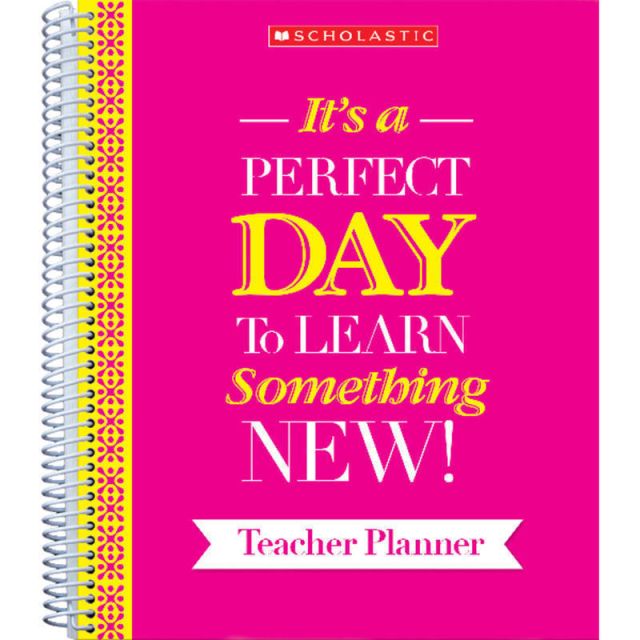 Scholastic Teacher Inspiration Weekly/Monthly Planner, 9in x 11in, Pink, July to June (Min Order Qty 3) MPN:810488