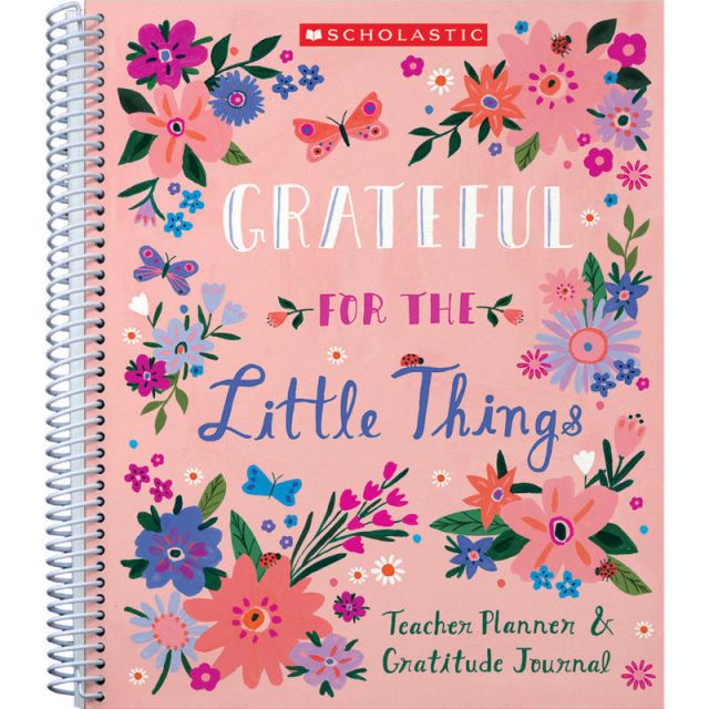 Scholastic Undated Gratitude Teacher Monthly Planner, 5inW x 11inD, Pink, July To June, 9781338617962 (Min Order Qty 3) MPN:9781338617962