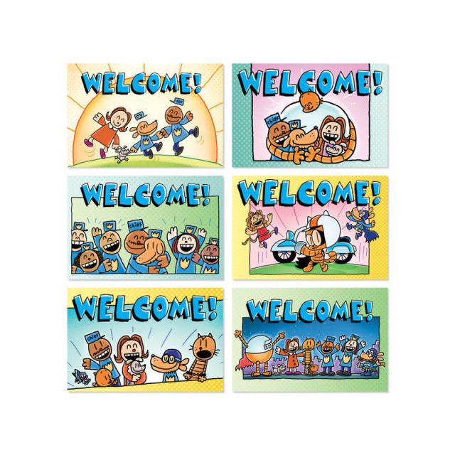 Scholastic Teacher Resources Dog Man Welcome Postcards, 4in x 6in, Assorted Colors, Pack Of 36 Cards (Min Order Qty 8) MPN:9781338626186