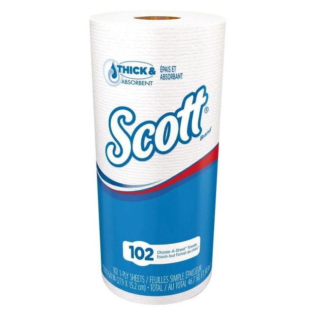 Paper Towels: Perforated Roll, 24 Rolls, 1 Ply, White MPN:47031