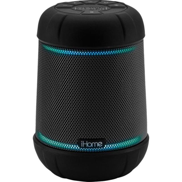 iHome iBT158 Bluetooth Smart Speaker - 10 W RMS - Google Assistant, Alexa, Siri Supported - Black - 360 deg. Circle Sound - Battery Rechargeable - USB - 1 Pack MPN:IBT158B