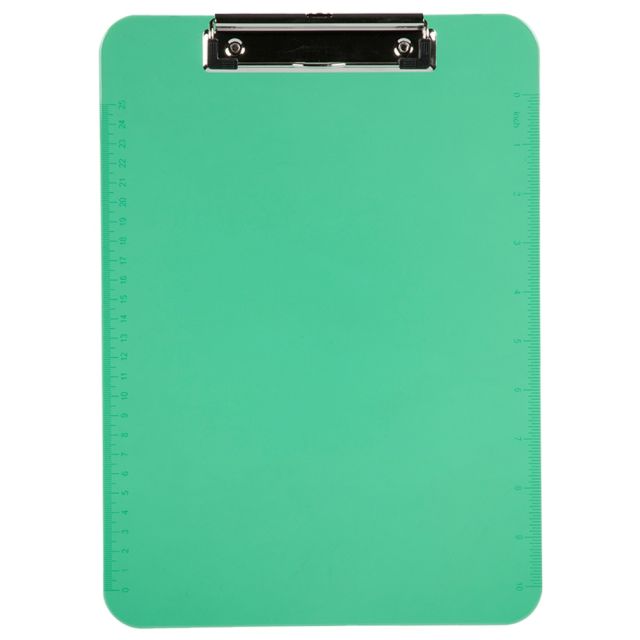 JAM Paper Plastic Clipboards with Low Profile Metal Clip, 9in x 13in, Green (Min Order Qty 5) MPN:340926880