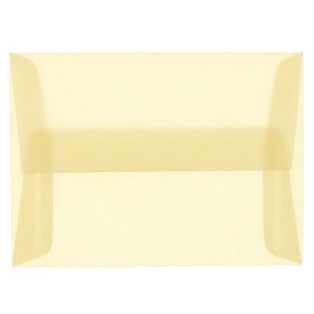 JAM Paper Translucent Envelopes, #4 Bar (A1), Gummed Seal, Spring Ochre, Pack Of 25 (Min Order Qty 3) MPN:1591612