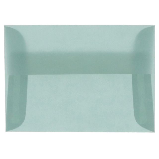 JAM Paper Translucent Envelopes, #4 Bar (A1), Gummed Seal, Ocean Blue, Pack Of 25 (Min Order Qty 3) MPN:1591614