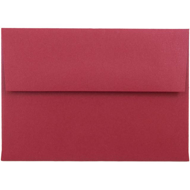 JAM Paper Envelopes, #4 Bar (A1), Gummed Seal, Red Metallic, Pack Of 25 (Min Order Qty 3) MPN:V018247