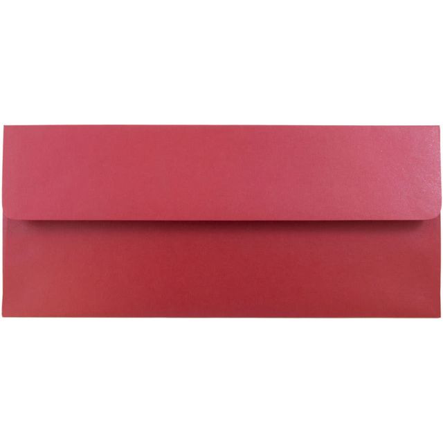 JAM Paper #10 Metallic Business Envelopes, Gummed Closure, Jupiter Red Stardream, Pack Of 25 (Min Order Qty 3) MPN:V018285