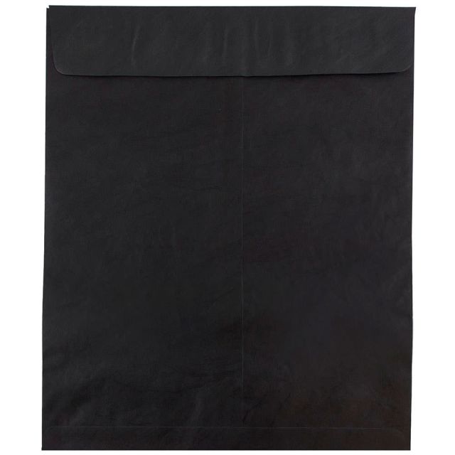 JAM Paper Tyvek Open-End 11-1/2 x 14-1/2in Envelopes, Gummed Closure Black, Pack Of 25 Envelopes (Min Order Qty 2) MPN:V021386